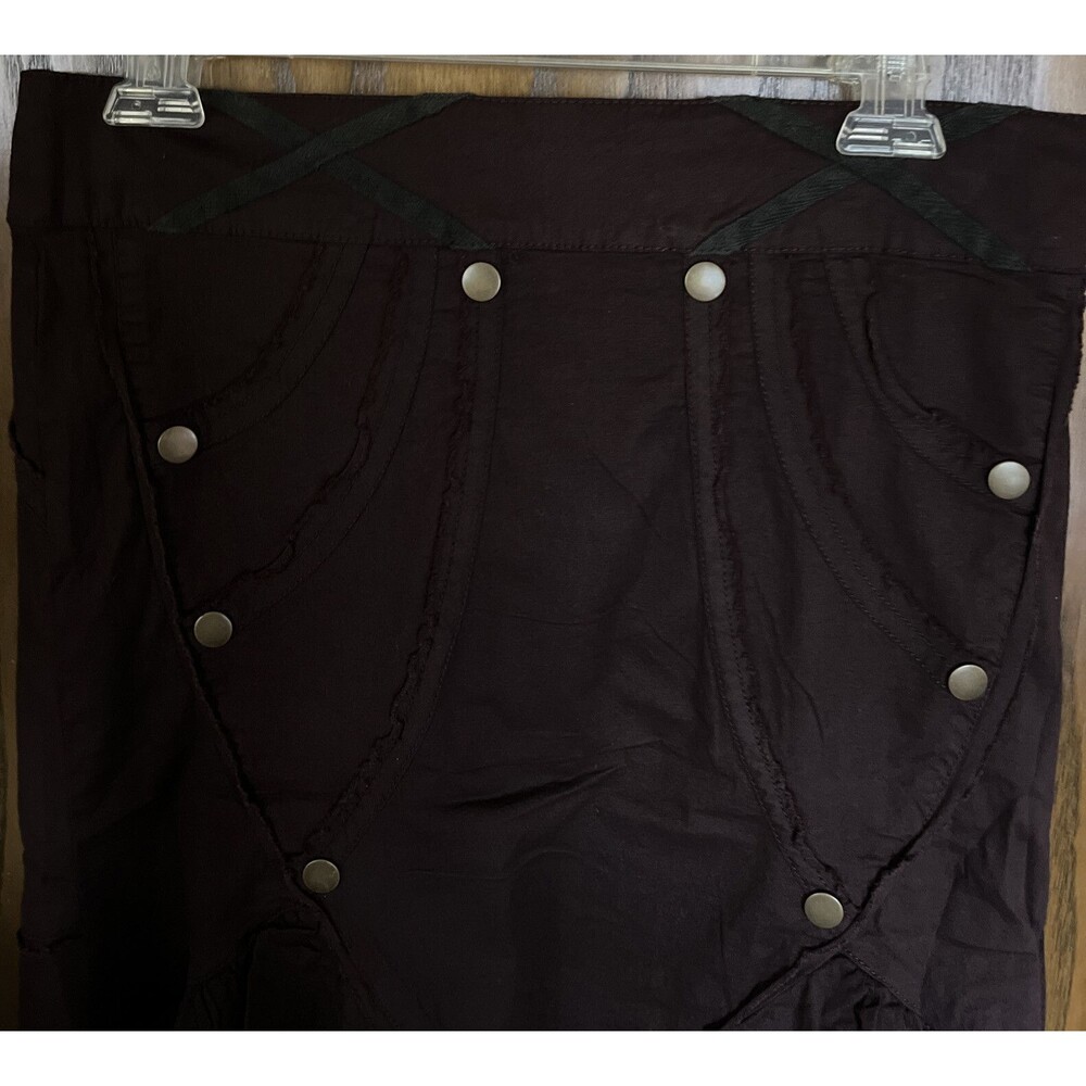 Aziz Brown Women’s A-line Skirt Size M With Buttons Detail Y2K Whimsigoth Grunge - Picture 4 of 8
